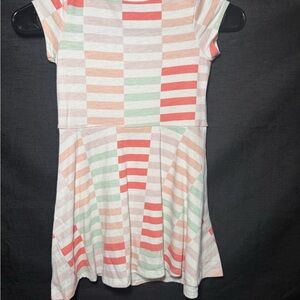 Cat & Jack Girls Striped Knit Dress in Coral, Mint & White